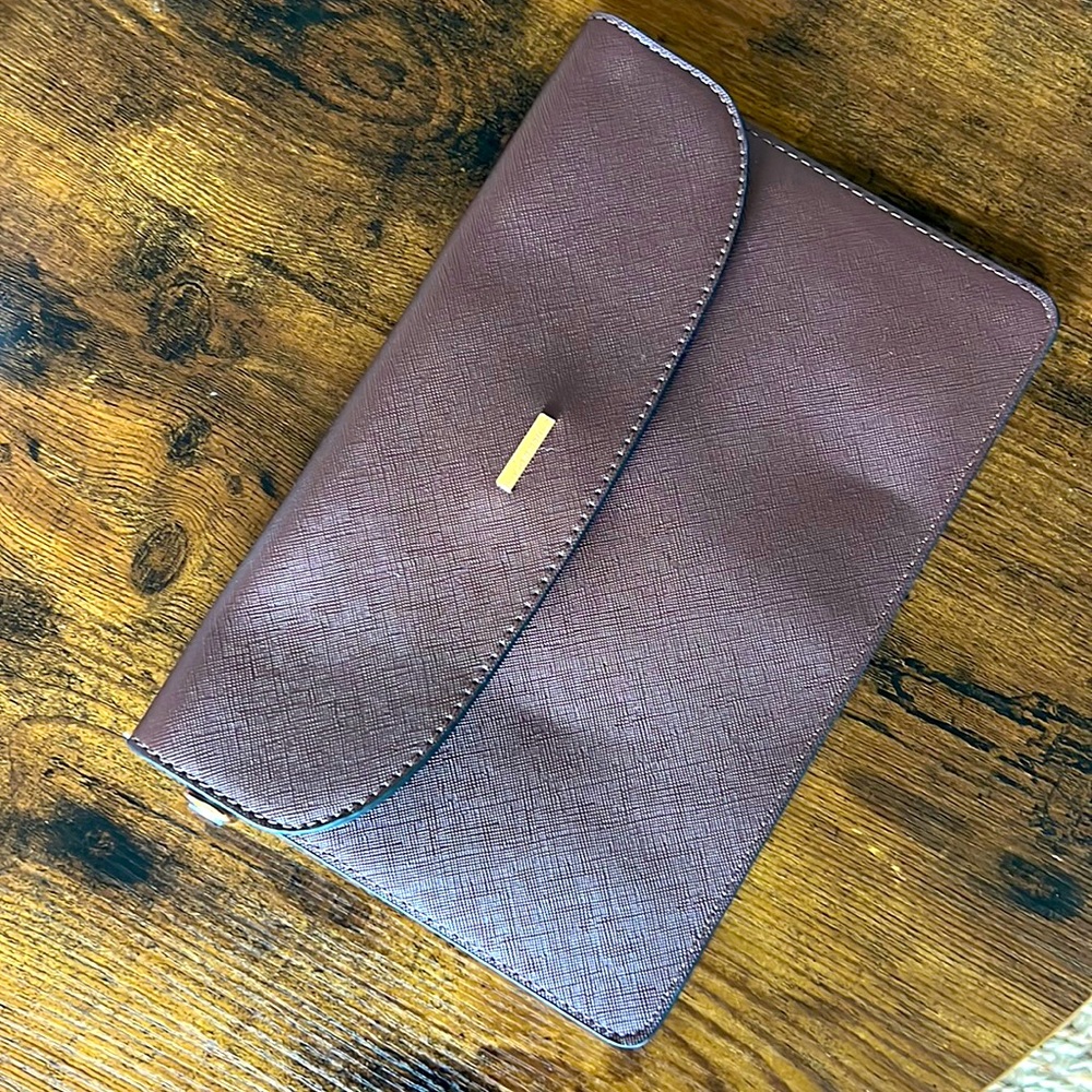 Lovevook Maroon Clutch with Gold Hardware
